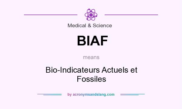 What does BIAF mean? It stands for Bio-Indicateurs Actuels et Fossiles