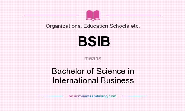 What does BSIB mean? It stands for Bachelor of Science in International Business