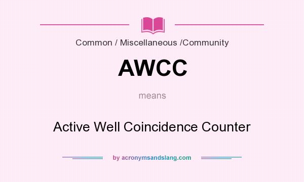 What does AWCC mean? It stands for Active Well Coincidence Counter