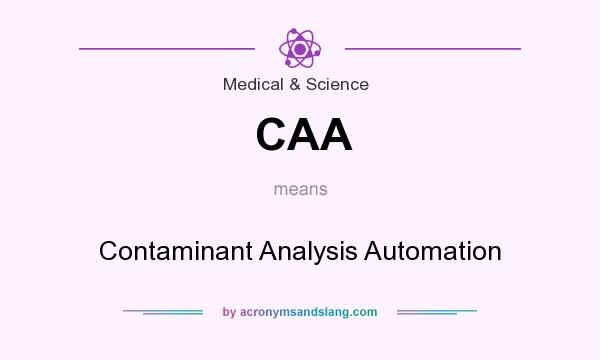 What does CAA mean? It stands for Contaminant Analysis Automation