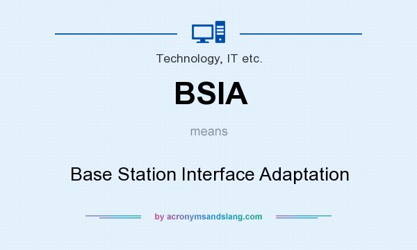 What does BSIA mean? It stands for Base Station Interface Adaptation