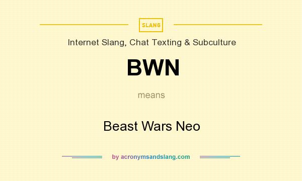 What does BWN mean? It stands for Beast Wars Neo