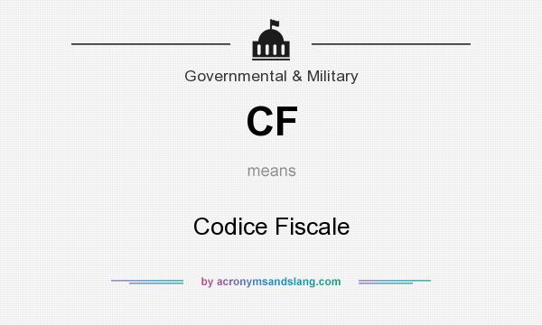 What does CF mean? It stands for Codice Fiscale