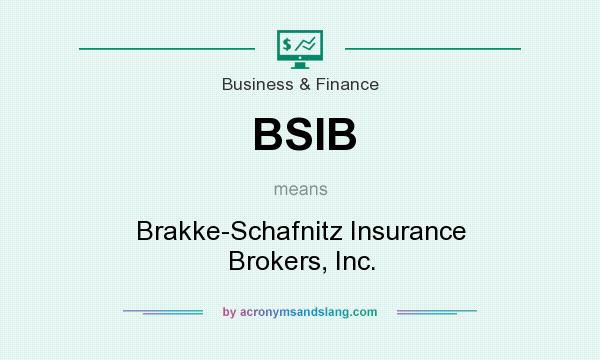 What does BSIB mean? It stands for Brakke-Schafnitz Insurance Brokers, Inc.