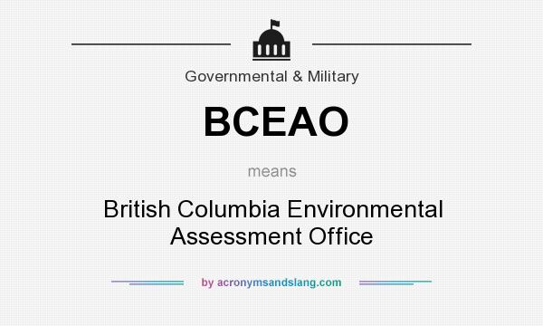What does BCEAO mean? It stands for British Columbia Environmental Assessment Office