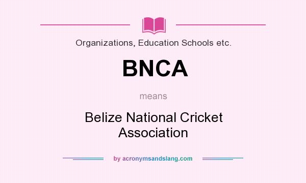 What does BNCA mean? It stands for Belize National Cricket Association