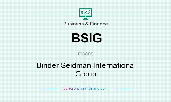 What does BSIG mean? It stands for Binder Seidman International Group