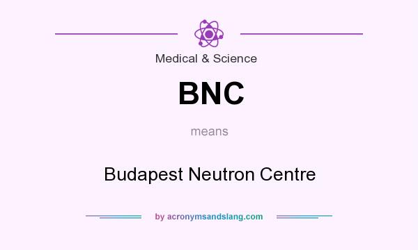 What does BNC mean? It stands for Budapest Neutron Centre