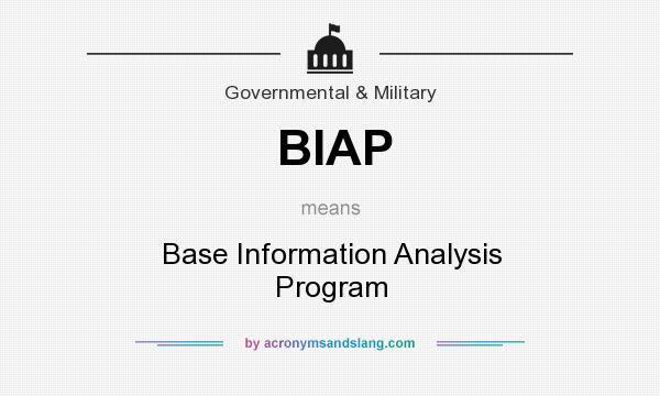 What does BIAP mean? It stands for Base Information Analysis Program