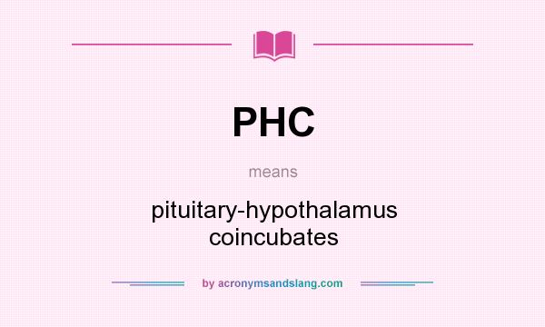 What does PHC mean? It stands for pituitary-hypothalamus coincubates