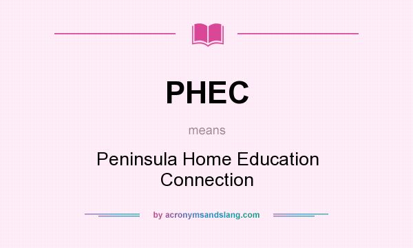 What does PHEC mean? It stands for Peninsula Home Education Connection