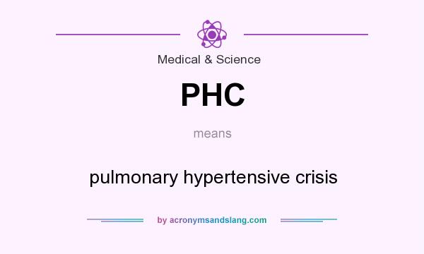 What does PHC mean? It stands for pulmonary hypertensive crisis