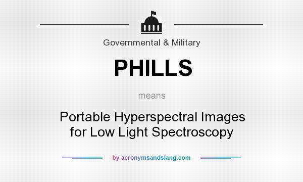What does PHILLS mean? It stands for Portable Hyperspectral Images for Low Light Spectroscopy