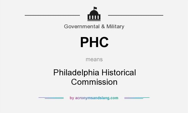 What does PHC mean? It stands for Philadelphia Historical Commission