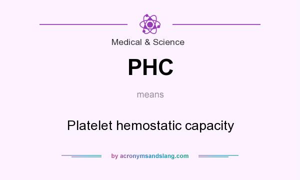 What does PHC mean? It stands for Platelet hemostatic capacity