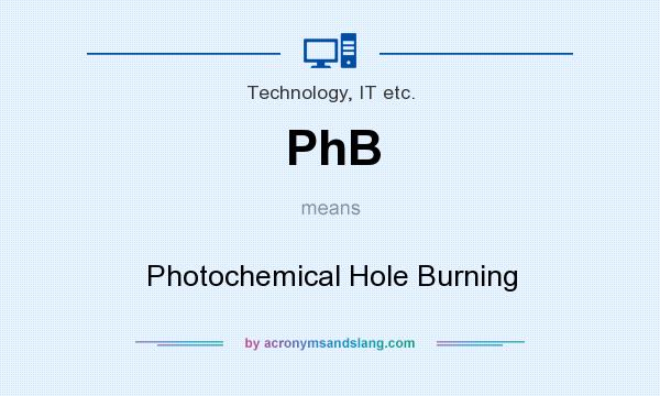 What does PhB mean? It stands for Photochemical Hole Burning