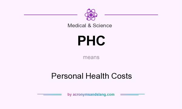 What does PHC mean? It stands for Personal Health Costs