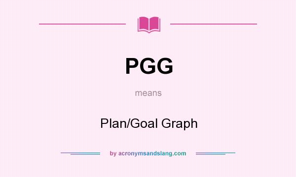 What does PGG mean? It stands for Plan/Goal Graph