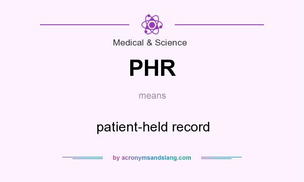 What does PHR mean? It stands for patient-held record