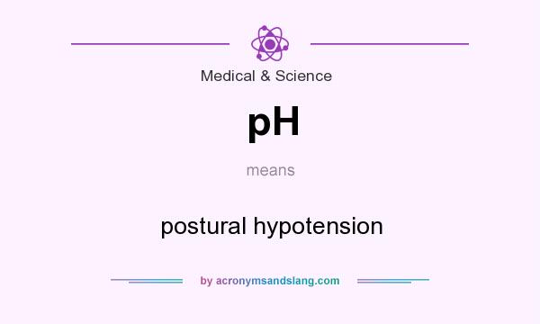 What does pH mean? It stands for postural hypotension