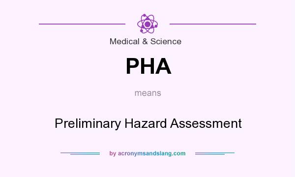 What does PHA mean? It stands for Preliminary Hazard Assessment