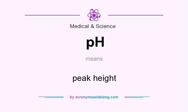 What does pH mean? It stands for peak height