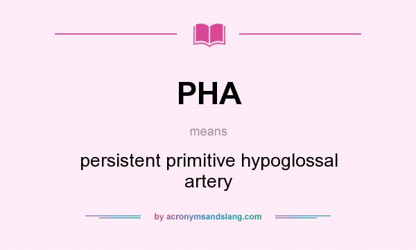 What does PHA mean? It stands for persistent primitive hypoglossal artery