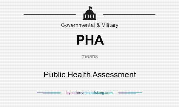 What does PHA mean? It stands for Public Health Assessment