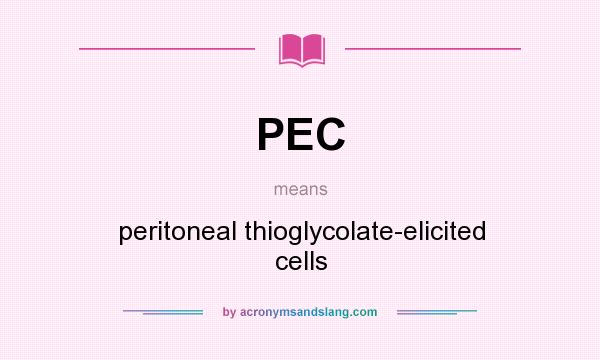 What does PEC mean? It stands for peritoneal thioglycolate-elicited cells
