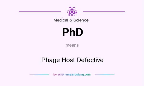 What does PhD mean? It stands for Phage Host Defective
