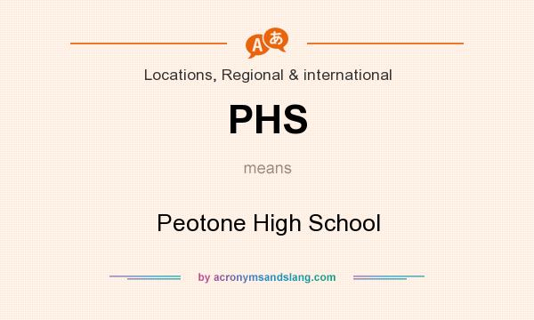 What does PHS mean? It stands for Peotone High School