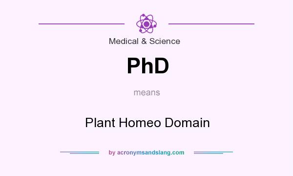 What does PhD mean? It stands for Plant Homeo Domain