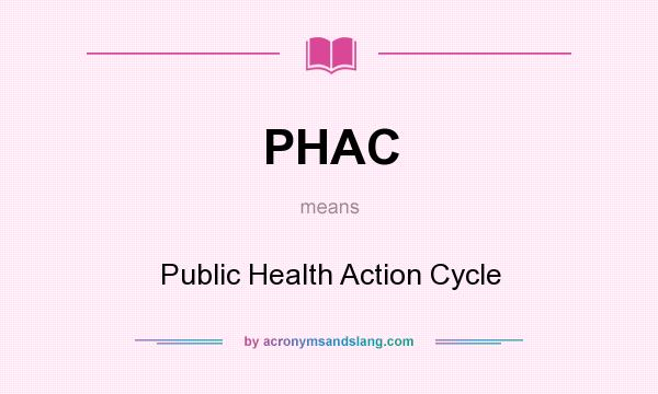 What does PHAC mean? It stands for Public Health Action Cycle