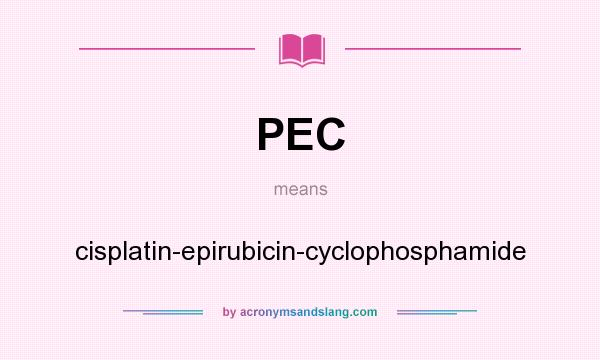 What does PEC mean? It stands for cisplatin-epirubicin-cyclophosphamide