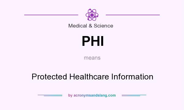 What does PHI mean? It stands for Protected Healthcare Information