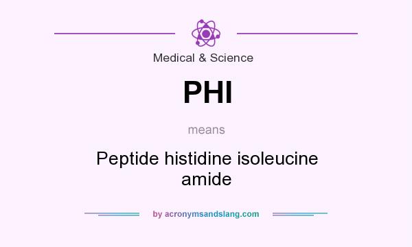 What does PHI mean? It stands for Peptide histidine isoleucine amide