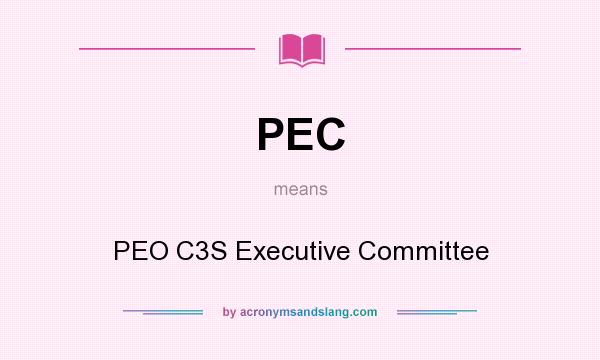 What does PEC mean? It stands for PEO C3S Executive Committee