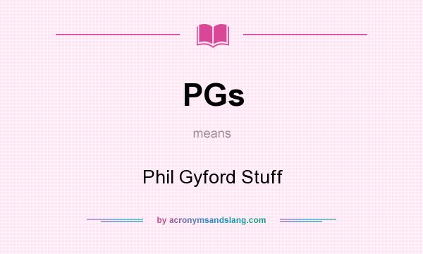 What does PGs mean? It stands for Phil Gyford Stuff