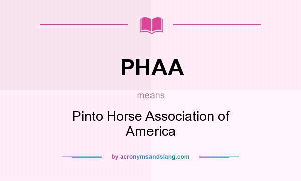 What does PHAA mean? It stands for Pinto Horse Association of America