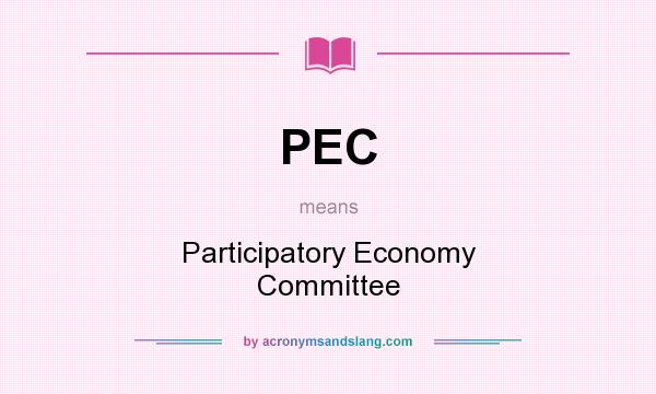 What does PEC mean? It stands for Participatory Economy Committee