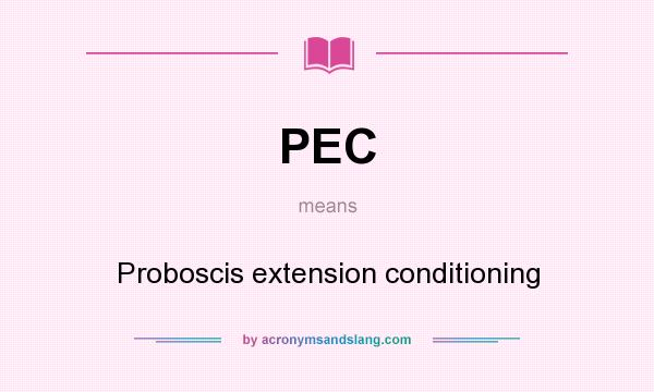 What does PEC mean? It stands for Proboscis extension conditioning