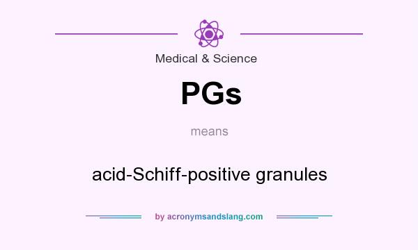 What does PGs mean? It stands for acid-Schiff-positive granules