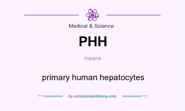 What does PHH mean? It stands for primary human hepatocytes