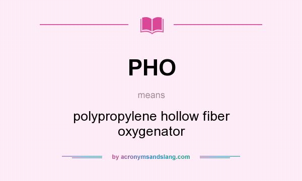 What does PHO mean? It stands for polypropylene hollow fiber oxygenator