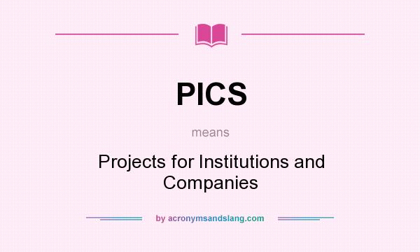 What does PICS mean? It stands for Projects for Institutions and Companies