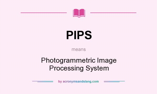 What does PIPS mean? It stands for Photogrammetric Image Processing System