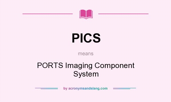 What does PICS mean? It stands for PORTS Imaging Component System