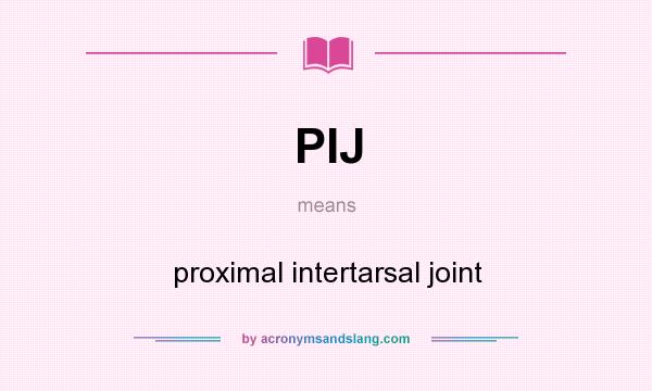 What does PIJ mean? It stands for proximal intertarsal joint