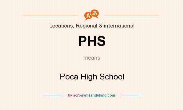 What does PHS mean? It stands for Poca High School