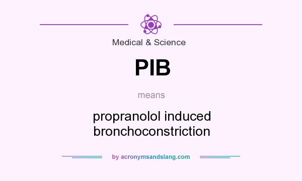 What does PIB mean? It stands for propranolol induced bronchoconstriction